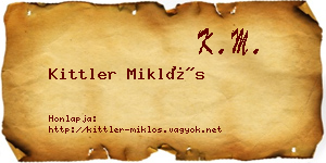Kittler Miklós névjegykártya